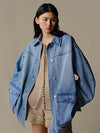 INTO THE EAST 25 Autumn/Winter Mid-Length Large Pocket Denim Jacket ITE-E1DGSS009BU20JK-LAN Blue